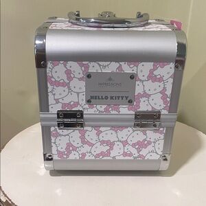 Impressions Hello Kitty Silver and Pink Makeup Case